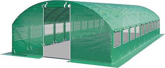 TOOLPORT Serre de Jardin Serre Tunnel Plastique Robuste 4x10m - Bâche PE 180g/m² Vert Transparent