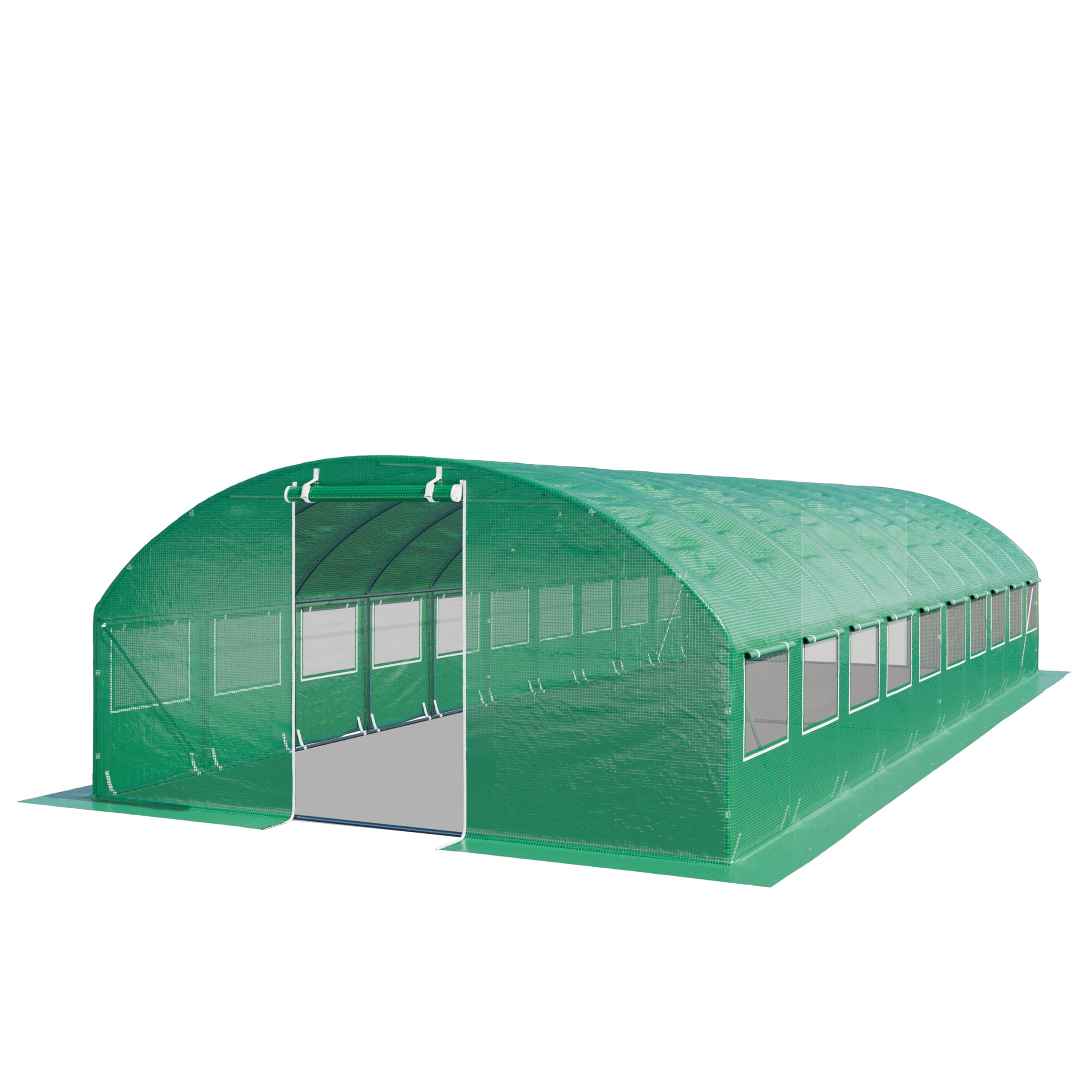 TOOLPORT Invernadero túnel Invernadero Jardín para Plantas con Ventanas 4x10m - Lona de PE 180g/m² Verde Transparent