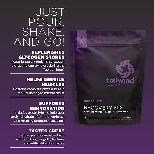 Miniatura 16 de Tailwind Nutrition Mezcla de recuperación, 0.71 oz de proteína completa, carbohidratos y electrolitos, mezcla de bebida en polvo para después del