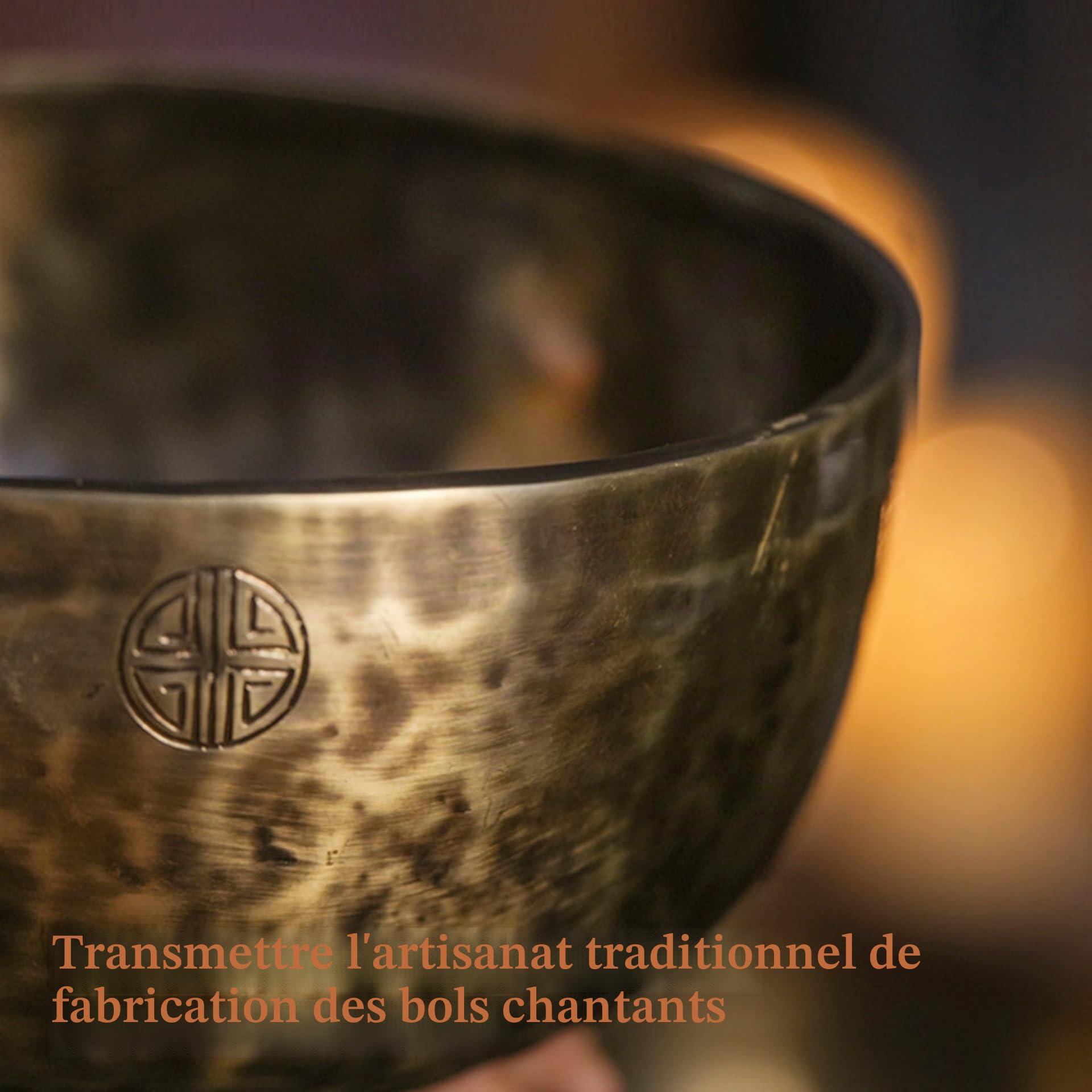 Fay Bless Ensemble de bols tibétains faits à la main - Bol sonore népalais pleine lune pour méditation, yoga, guérison des chakras, thérapie du son, soulagement du stress, conscience et décoration