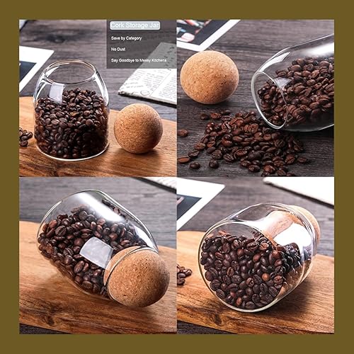 Miniatura 4 de Recipiente de almacenamiento de vidrio con bola de corcho, recipiente transparente para espaguetis altos, almacenamiento de pasta, tarros de vidrio