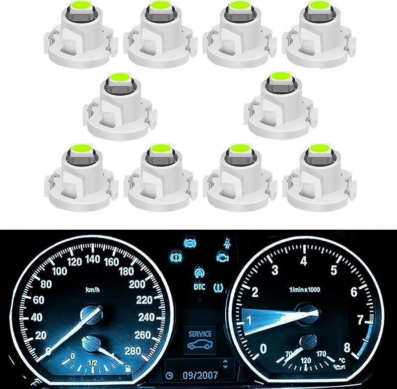 Lâmpada LED T4.2 para painel automotivo Zikefest com chip 3030 azul – Kit com 10 unidades
