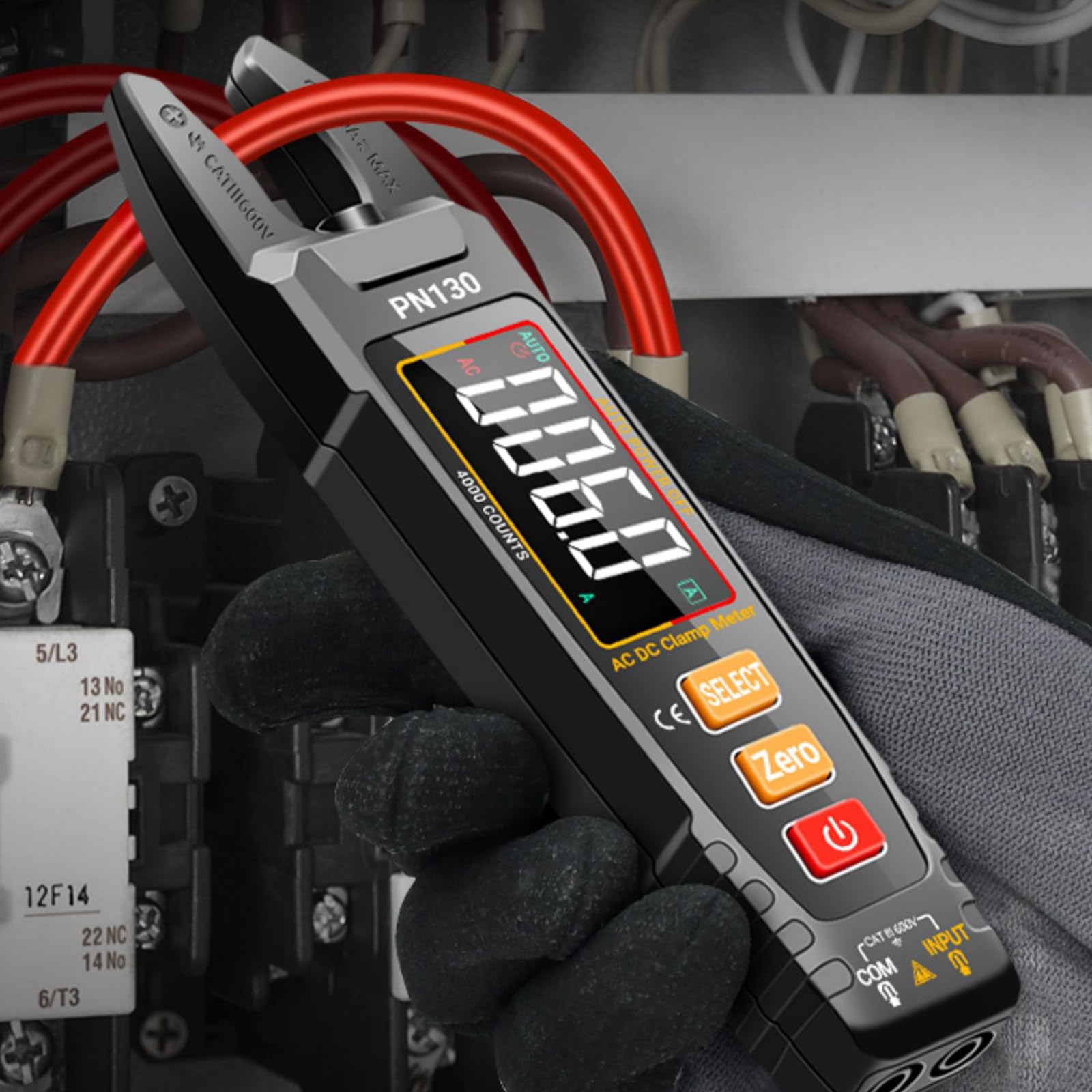 4000 Counts Digital Clamp Meter 0-600V 100A Current Multimeter Ammeter VoltageTester Car Capacitance Tool