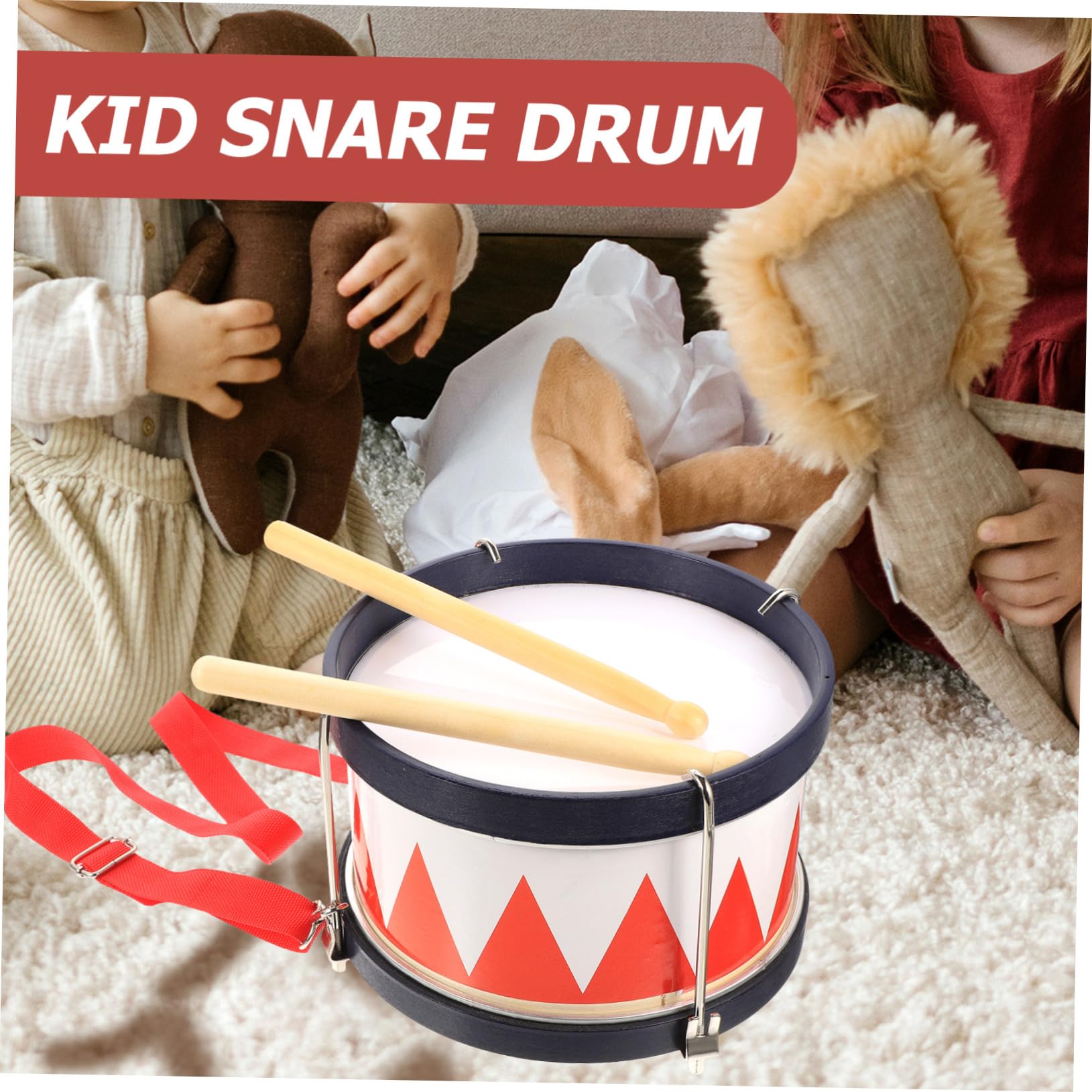 Didiseaon Instrumento de Percusión Caja de Metal Rojo para Niños Juguete Educativo Musical Infantil Aprendizaje Desarrollo Habilidades Sensoriales Juego Familiar 1 Unidad Color