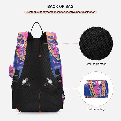 Miniatura 4 de Tenni - Bolsa de raqueta de bádminton resistente al agua para perros de dibujos animados de estilo Hip Pop Color neón, bolsa de gimnasio para