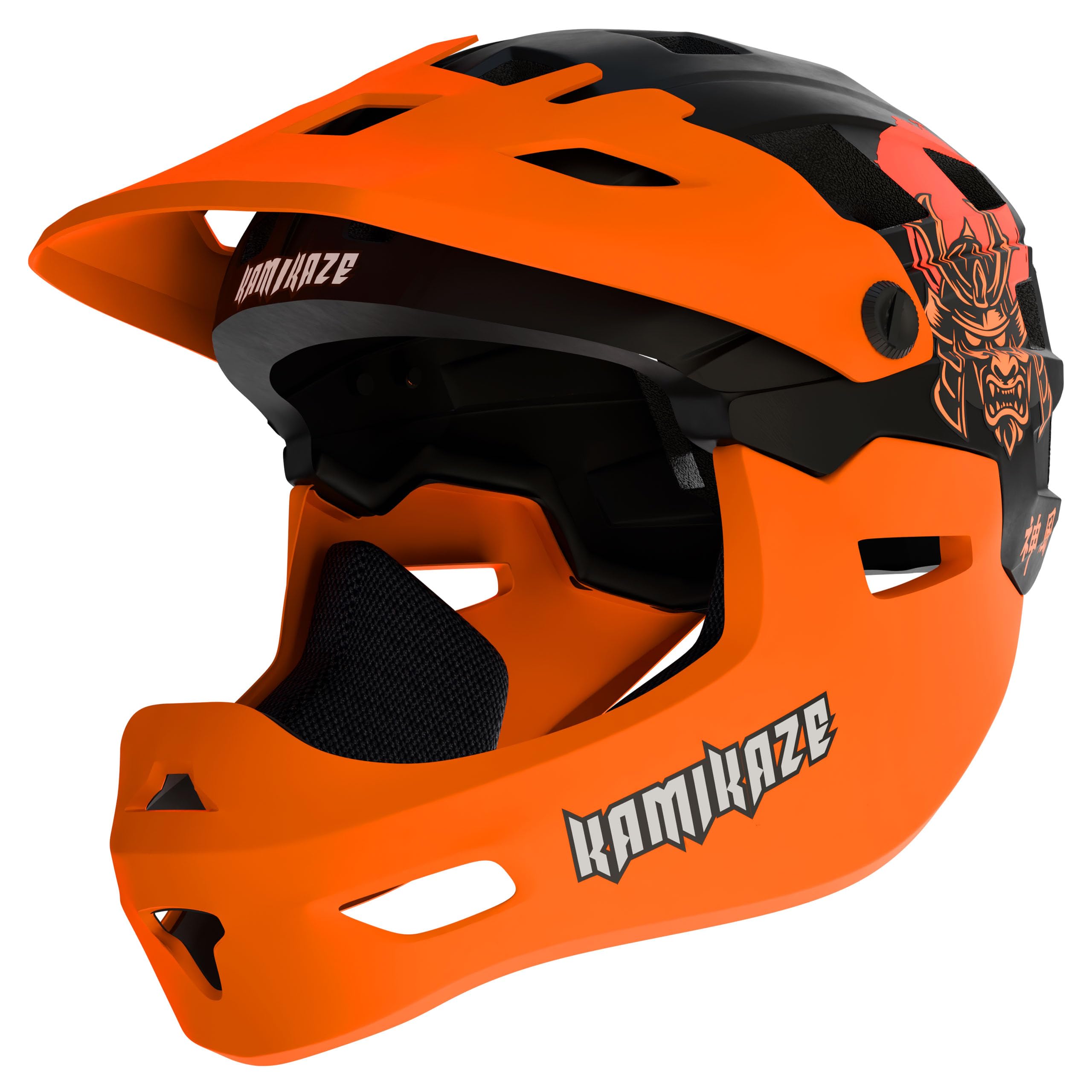 Kamikaze Ronin Integralhelm Orange – Schutzhelm für Radfahren, Scooterfahren, Inlineskaten und Skateboarden, leicht, komfortabel und robust, Größen S, M und L