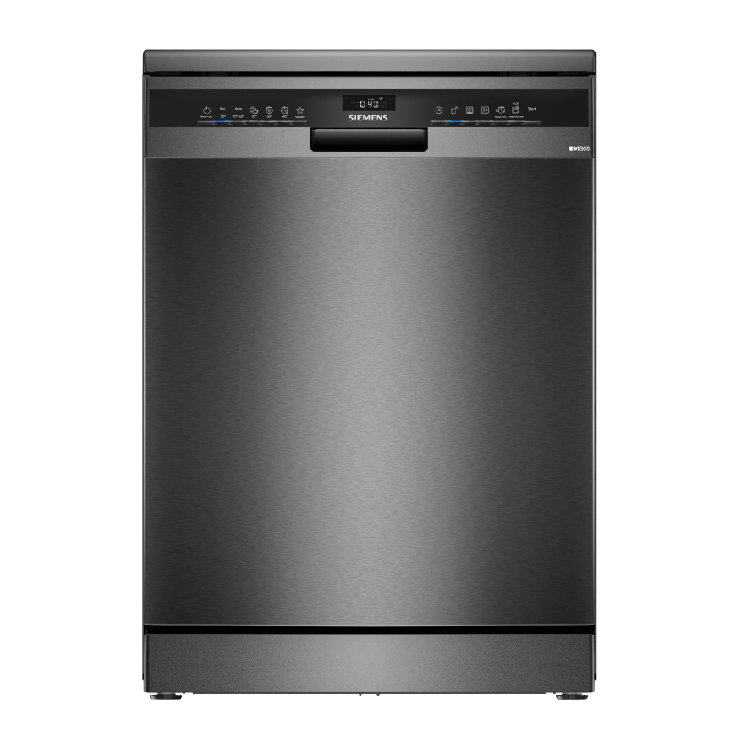 Siemens SN23EC03ME iQ300 Freistehender Geschirrspüler, 60 cm breit, varioFlex-Korb und varioSchublade, varioSpeed Plus, Favoritentaste, autoOpen dry, aquaStop, iQdrive, Home Connect