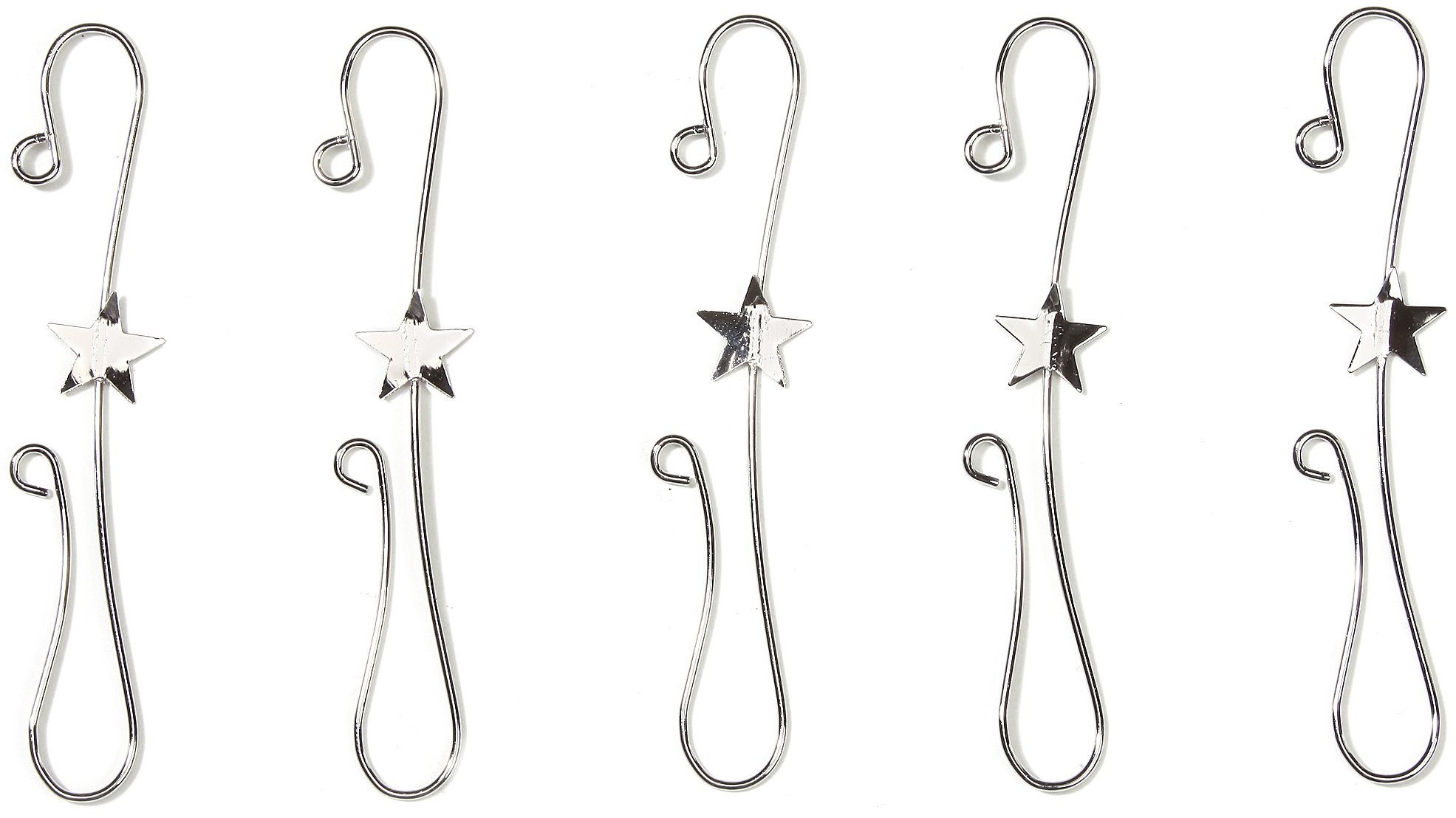 Inge-glas 1904-04 Bauble Hooks Double Hook with Star 7.5 cm Set of 18 in Box Silver