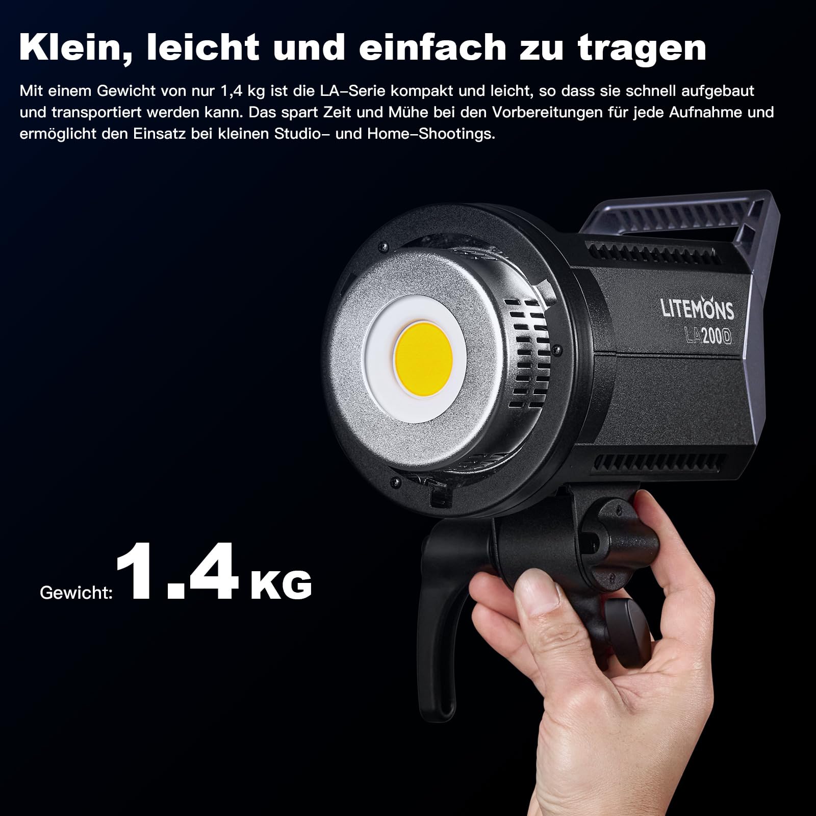 Godox LA200D 230 W LED światło dzienne lampa wideo, 5600 K CRI 96+ TLCI 97+, 101000lux@1 m, oświetlenie studyjne, fotografia z 8 efektami FX, montaż Bowens i kontrola aplikacji do transmisji na żywo,