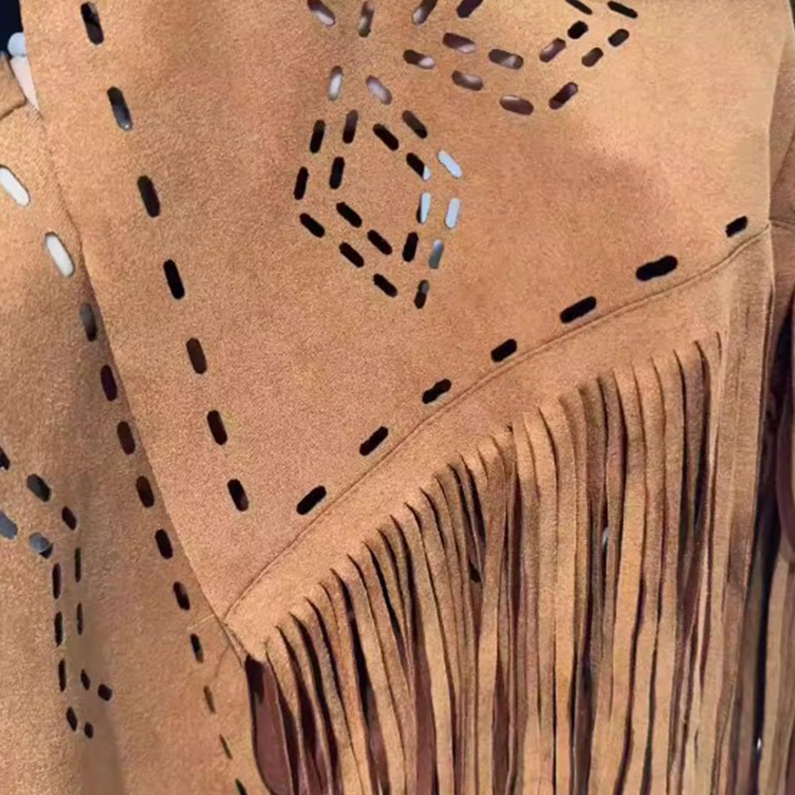 Donne ' s Moda Frange Vest Design Traspirante Retro Hippie Outwear Senza Maniche per Abiti Quotidiani Damen Fransenweste Gilet