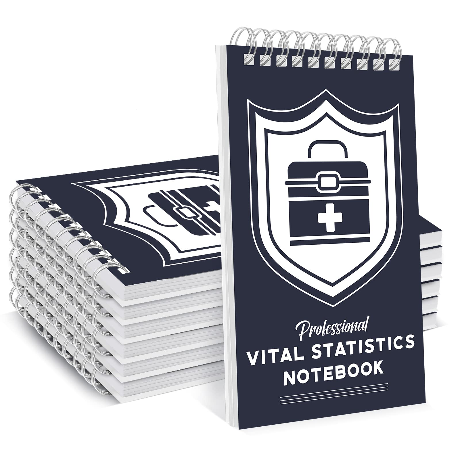 Glenmal 6 Pack First Responders Vital Statistics Notebook Medical Notebook for Vital Signs and Additional Patient Information 420 Pages