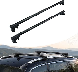 Relaxdays Dachträger, offene Reling, 135 cm, schwarz