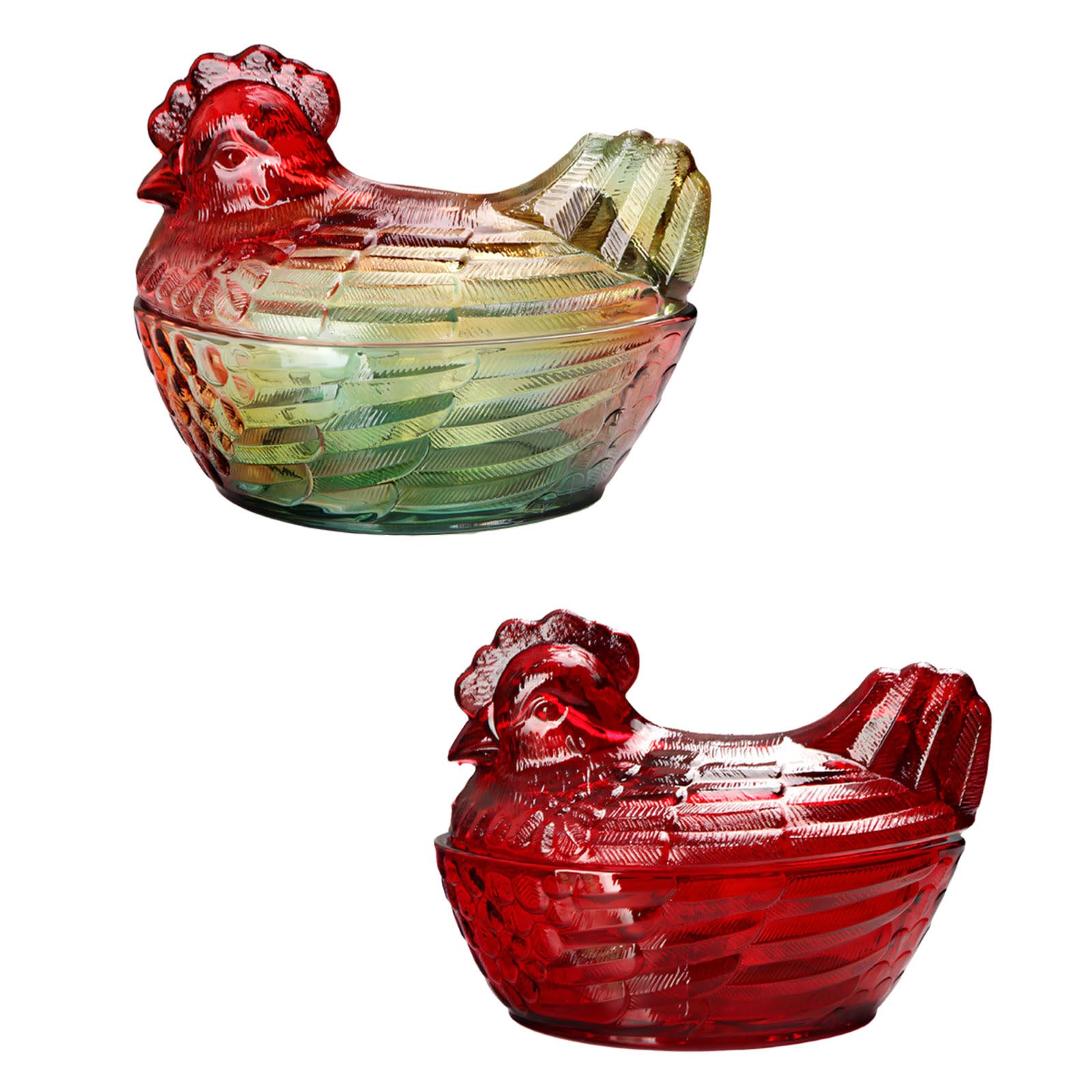 Tsophreniq Premium Crystal Chicken Canister for Organizing Dry Goods Storage Container with Lid for Snacks Candy Decorative Candy Container