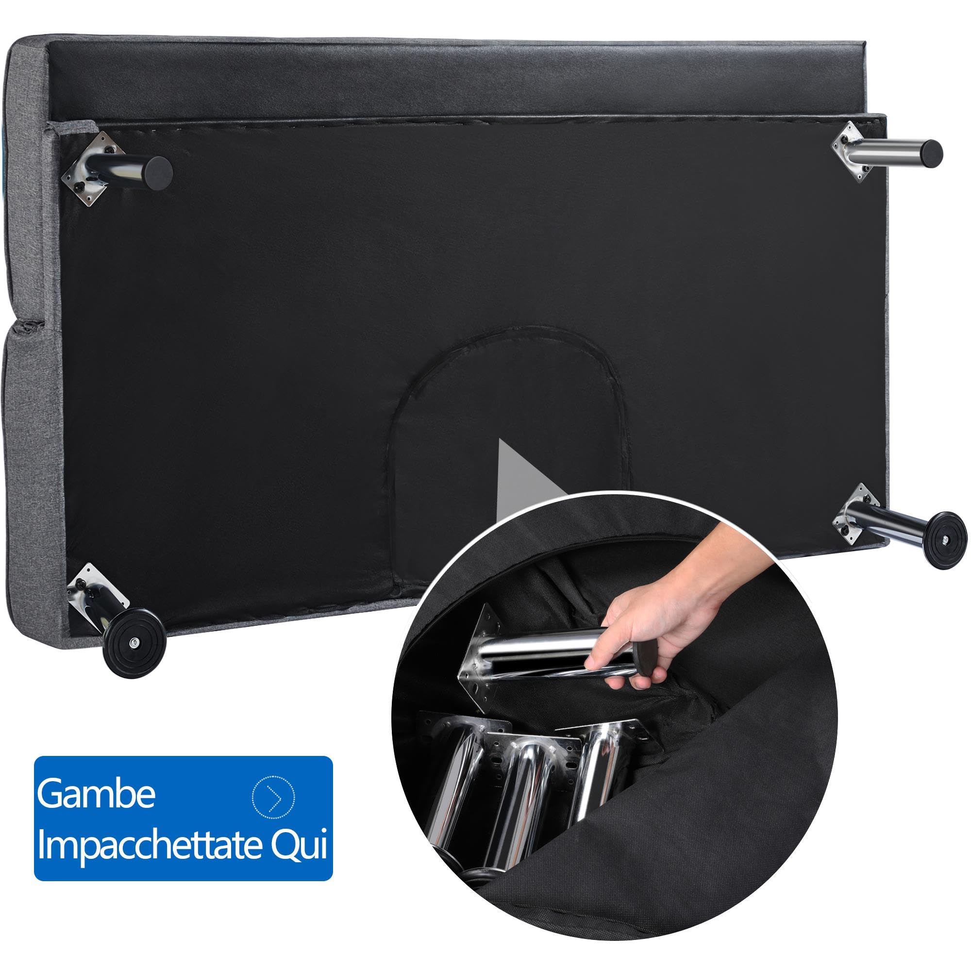 Yaheetech Divano Letto Divano Trasformabile in Letto Mobile Imbottito a 3 Posti Divanetto Reclinabile con Gambe in Metallo da Salotto Camera degli Ospiti Grigio Scuro