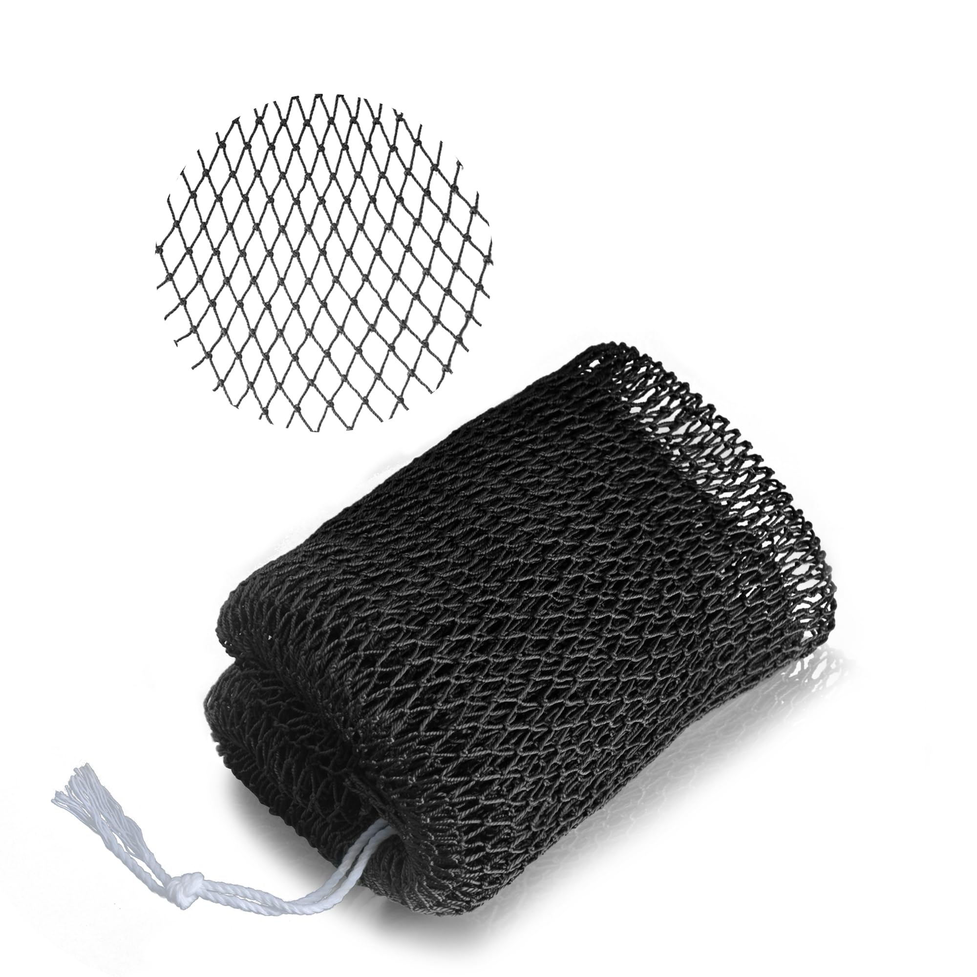 1 szt. Czarna afrykańska gąbka siatkowa, Peelingująca gąbka na kąpiel i scrub pod prysznic, Nylonowe szorowadła pleców z węzłami, Rozciągliwość do 114 cm
