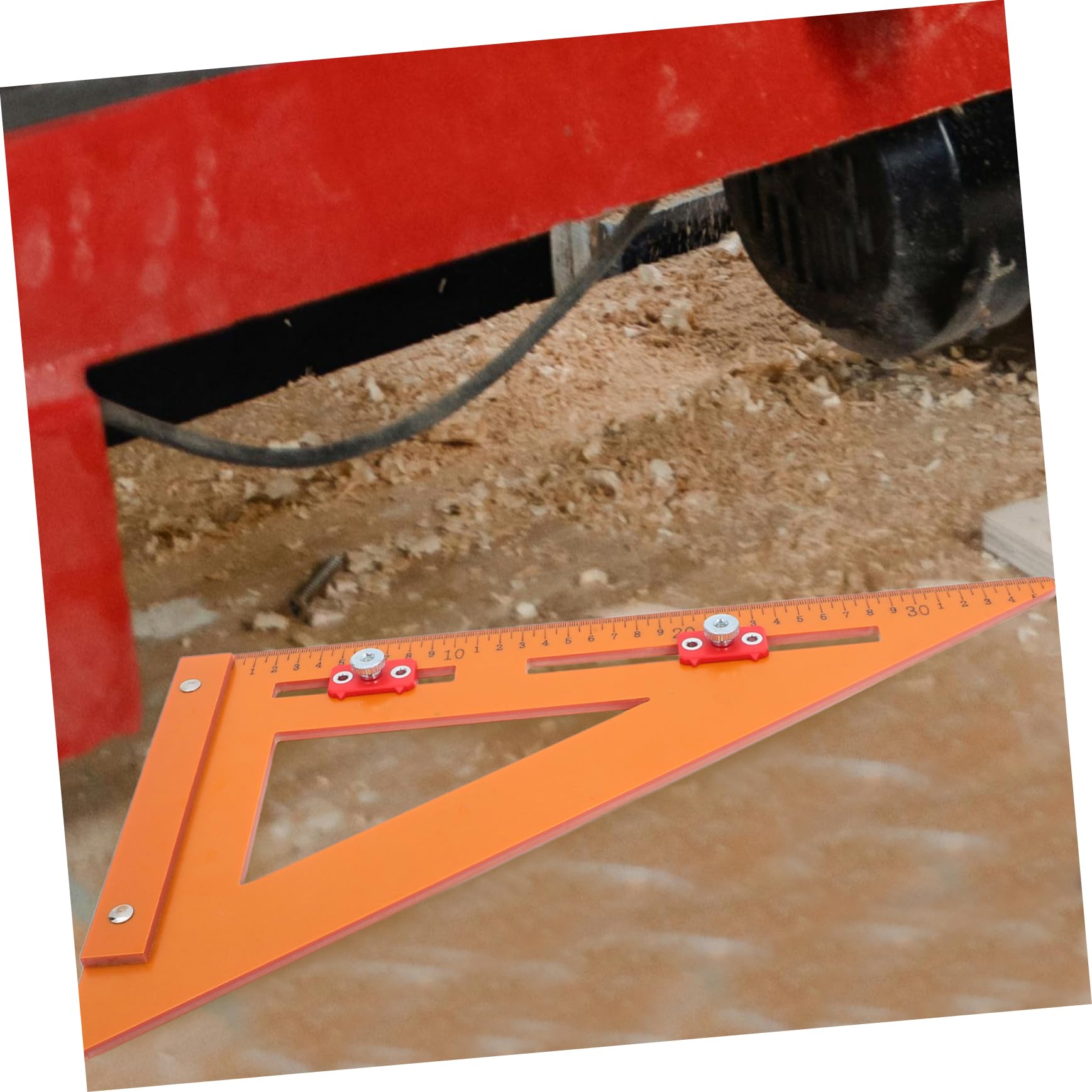 Regla Triangular de Carpintería para Medición Multiángulo 220x380 Mm en Baquelita, Posicionador de Ángulo Recto 90° para Bricolaje y Profesionales, Herramienta Versátil