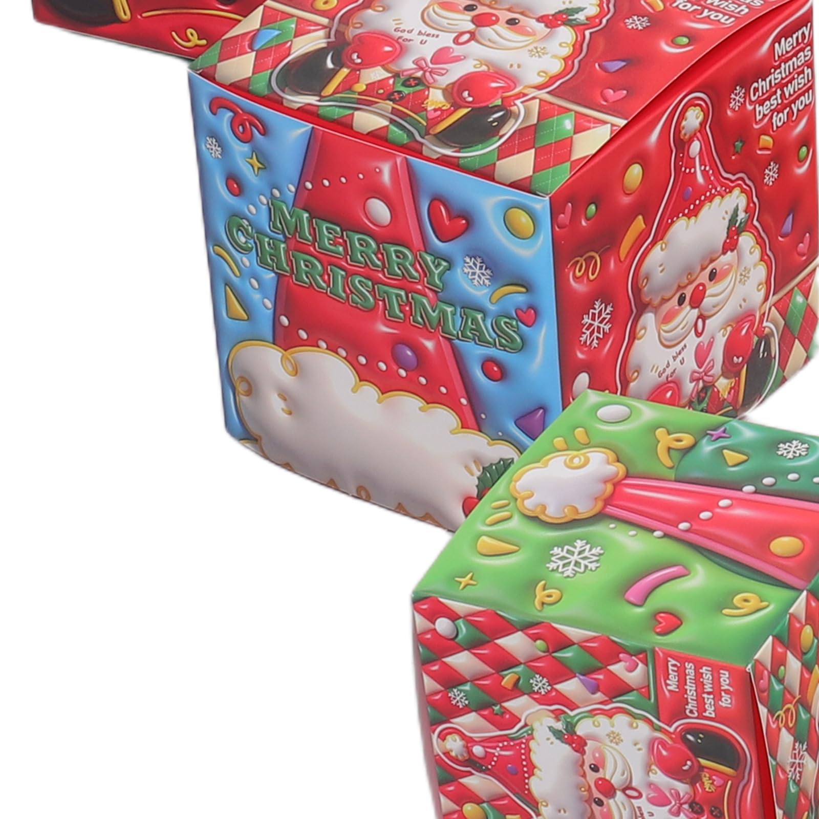 ibasenice 9 scatole regalo natalizie impilabili, scatola regalo di Babbo