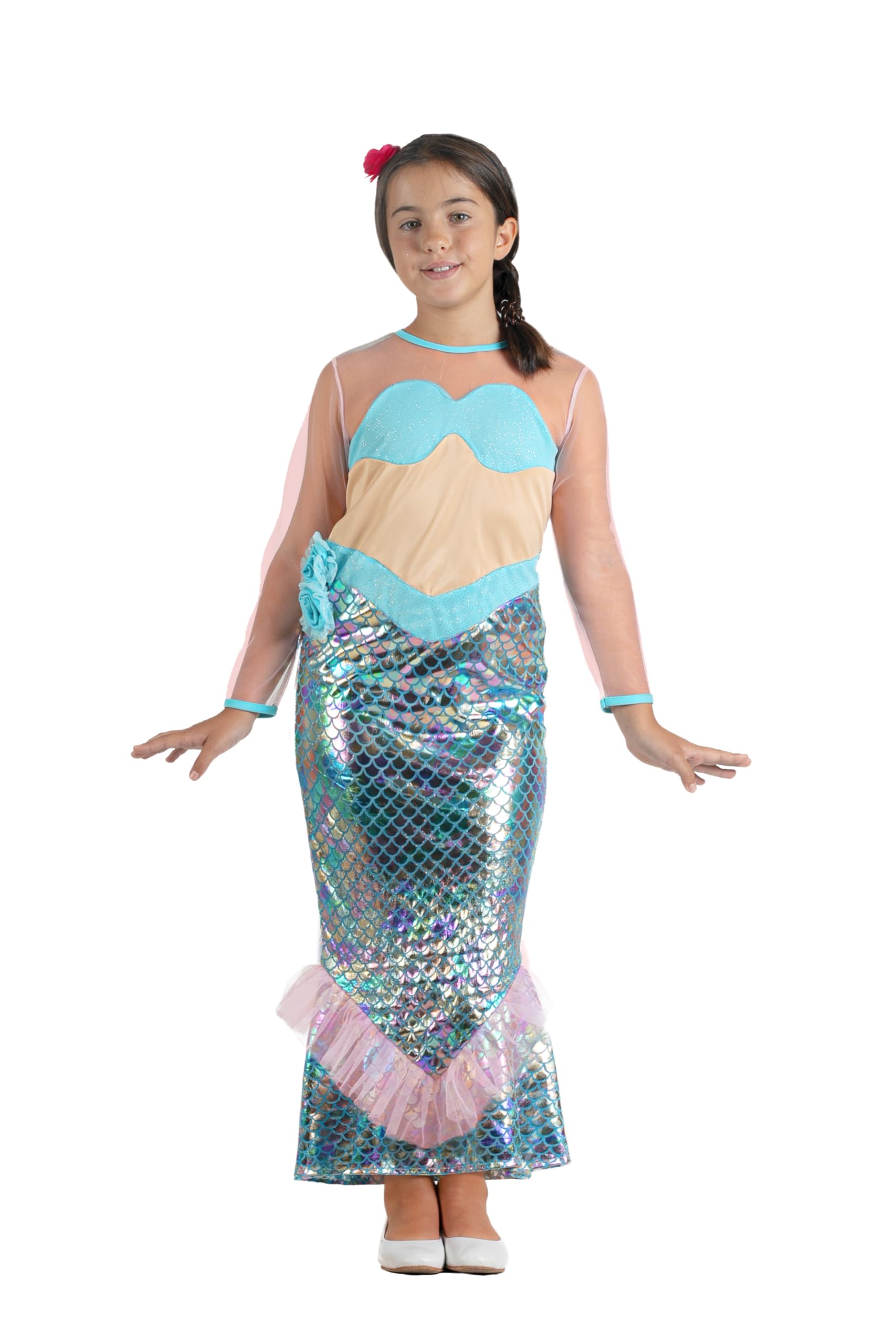 Ciao 11826.8-10 Sirenetta Little Mermaid Fairytale Princess Costume Travestimento Bambina Children's, Azure, 8-10 anni