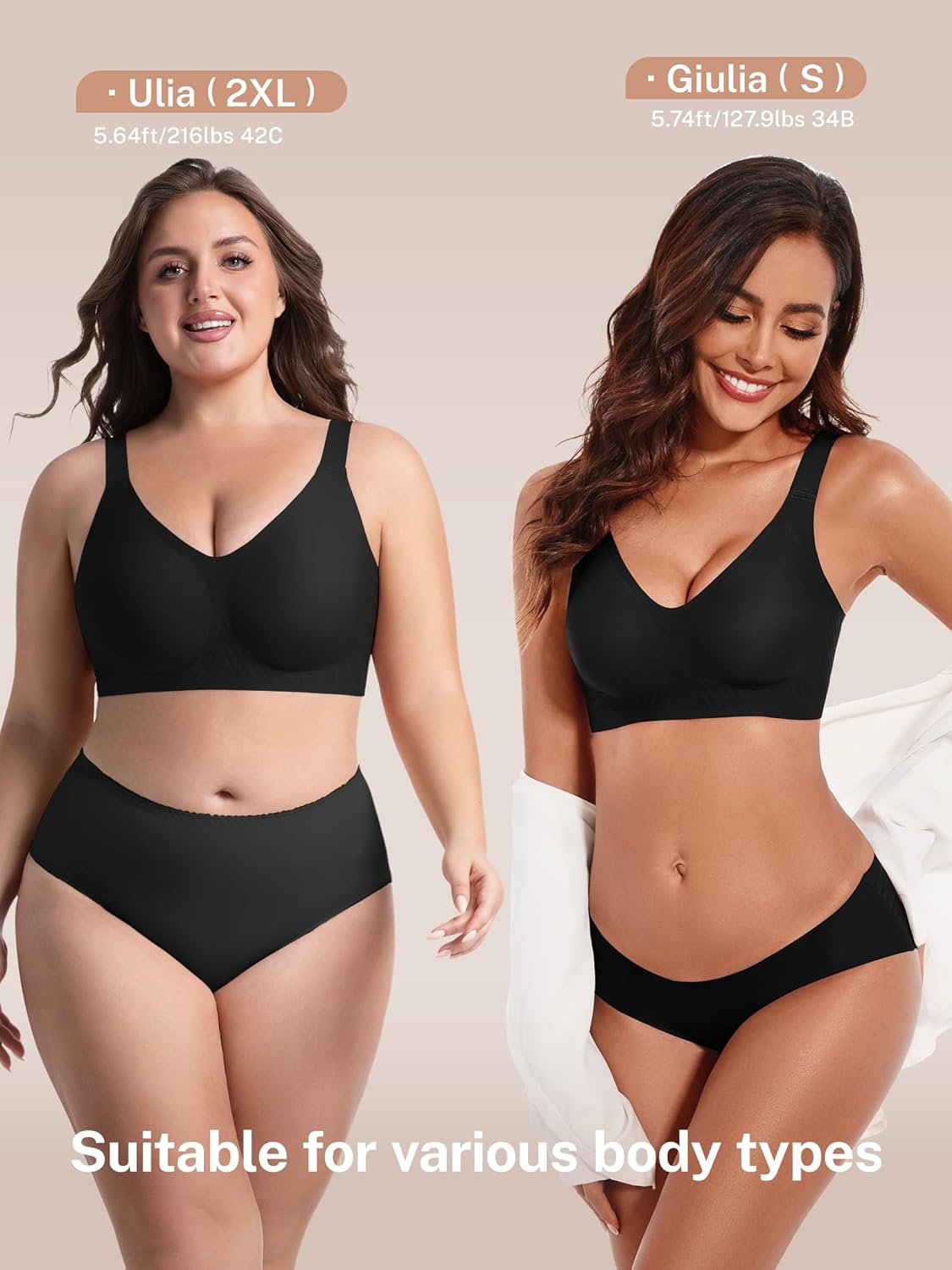 habibee Push Up Bras for Women Plus Size Wireless Full Coverage Bra for Large Breast, Seamless Everyday Bralette 32D-44D - Image 7