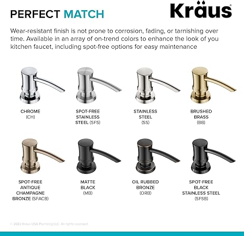 Miniatura 9 de Dispensador de jabón y loción Kraus para cocina en acero inoxidable, KSD-54SS