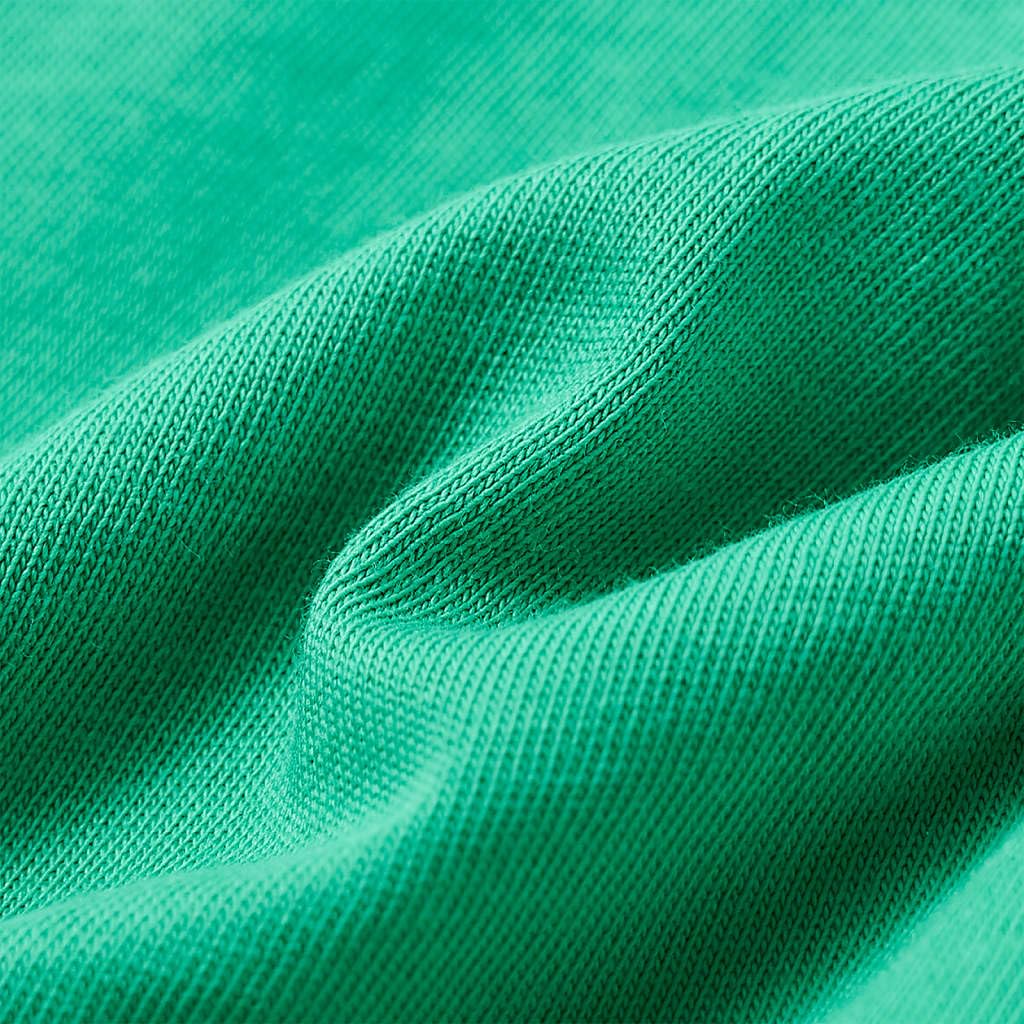 Maglietta per bambini verde, 104% cotone, a maniche corte con scollo rotondo, traspirante e morbida, stampata con calcio, adatta per ragazzi e ragazze per tutti i giorni, scuola, tempo libero