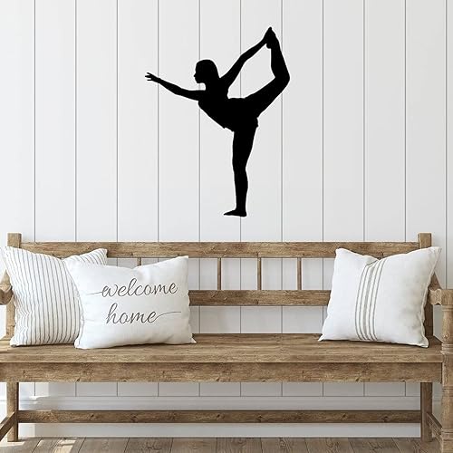Miniatura 4 de Metal Sign Laser Cut Sign Exercise Woman Iron Art Wall Sculpture Hanging House Decorative Plaque Home Decor for Bedroom Dance Room Gym Yoga Studio