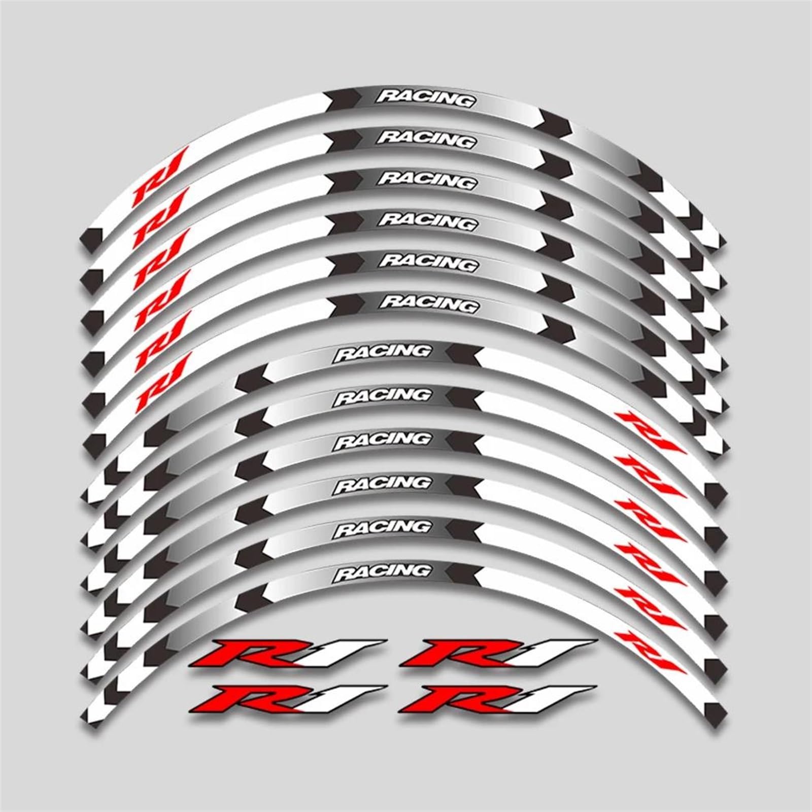 Motorcycle Accessories Wheel Stickers Reflective Decals Rims for Yamaha YZFR1 YZF R1(Style 1)