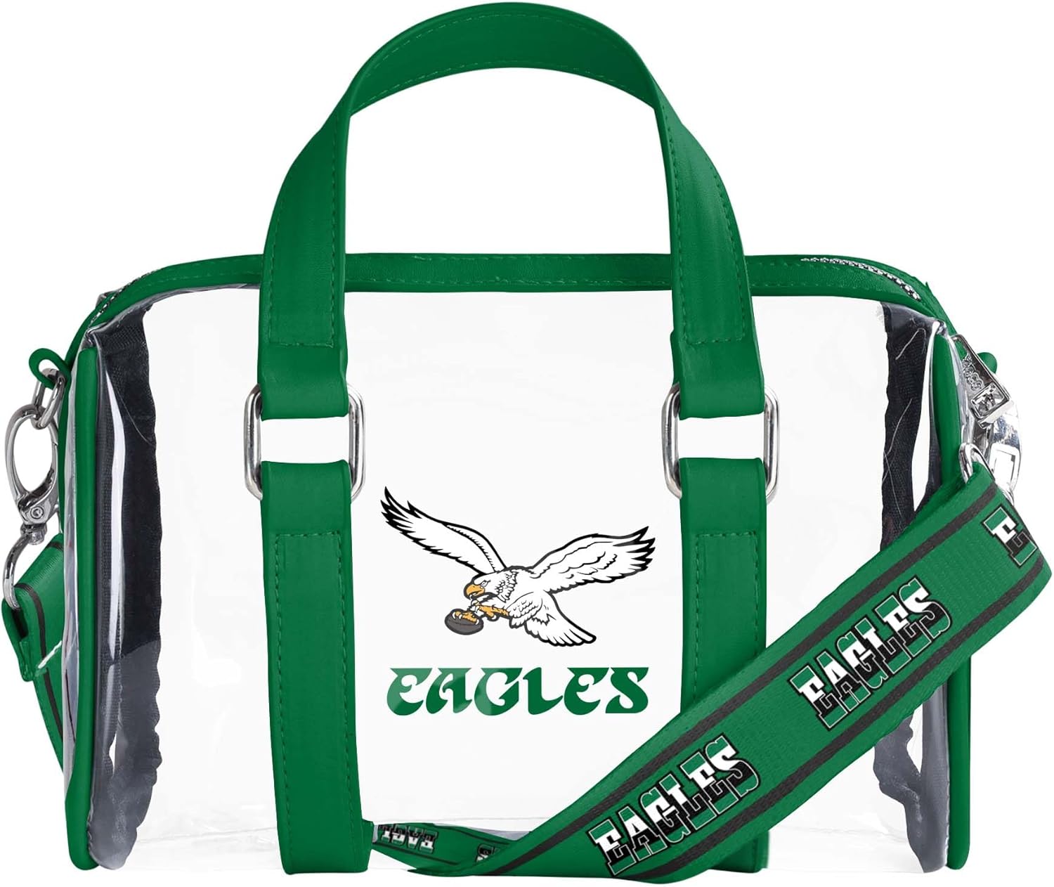 FOCO NFL Womens Nfl Team Logo Clear Mini Barrel Purse Crossbody Bag