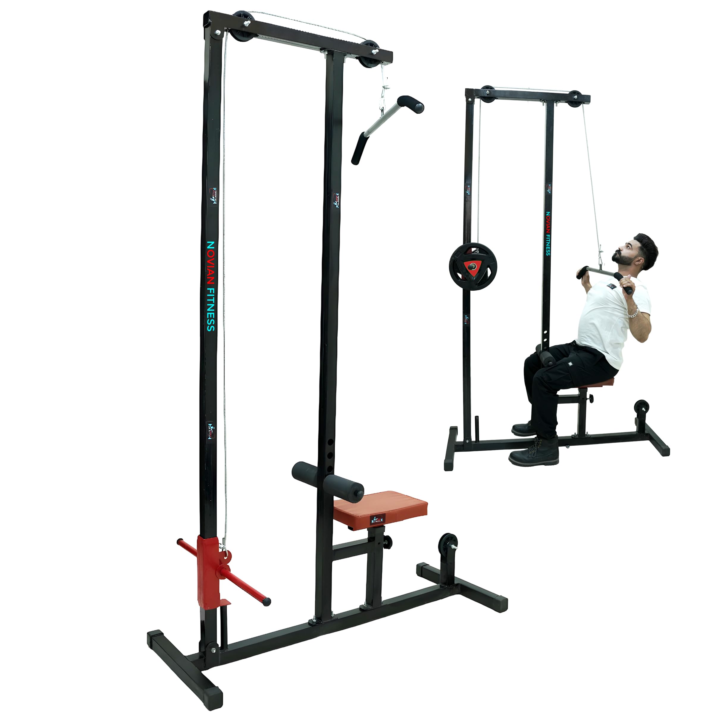 NOVIAN FITNESS LAT Pull Down Machine for Home Gym – Adjustable Cable Pulldown & Low Row Station for Back, Biceps, Triceps, Shoulders – Strength Training Equipment for Upper Body Workouts-image-40