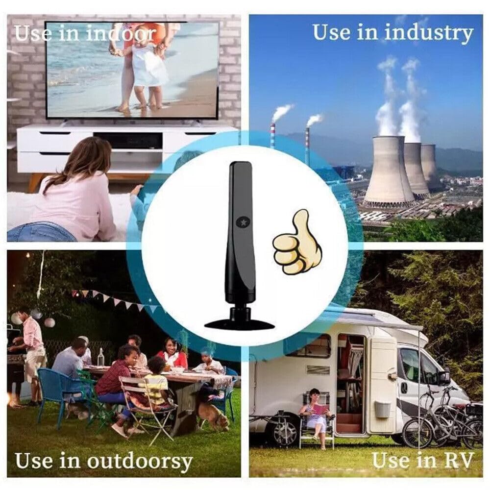 BRAVECOW Wzmocniona antena telewizyjna z przyssawką, obsługuje 4K 1080p, bezpłatne lokalne kanały do telewizorów Smart TV