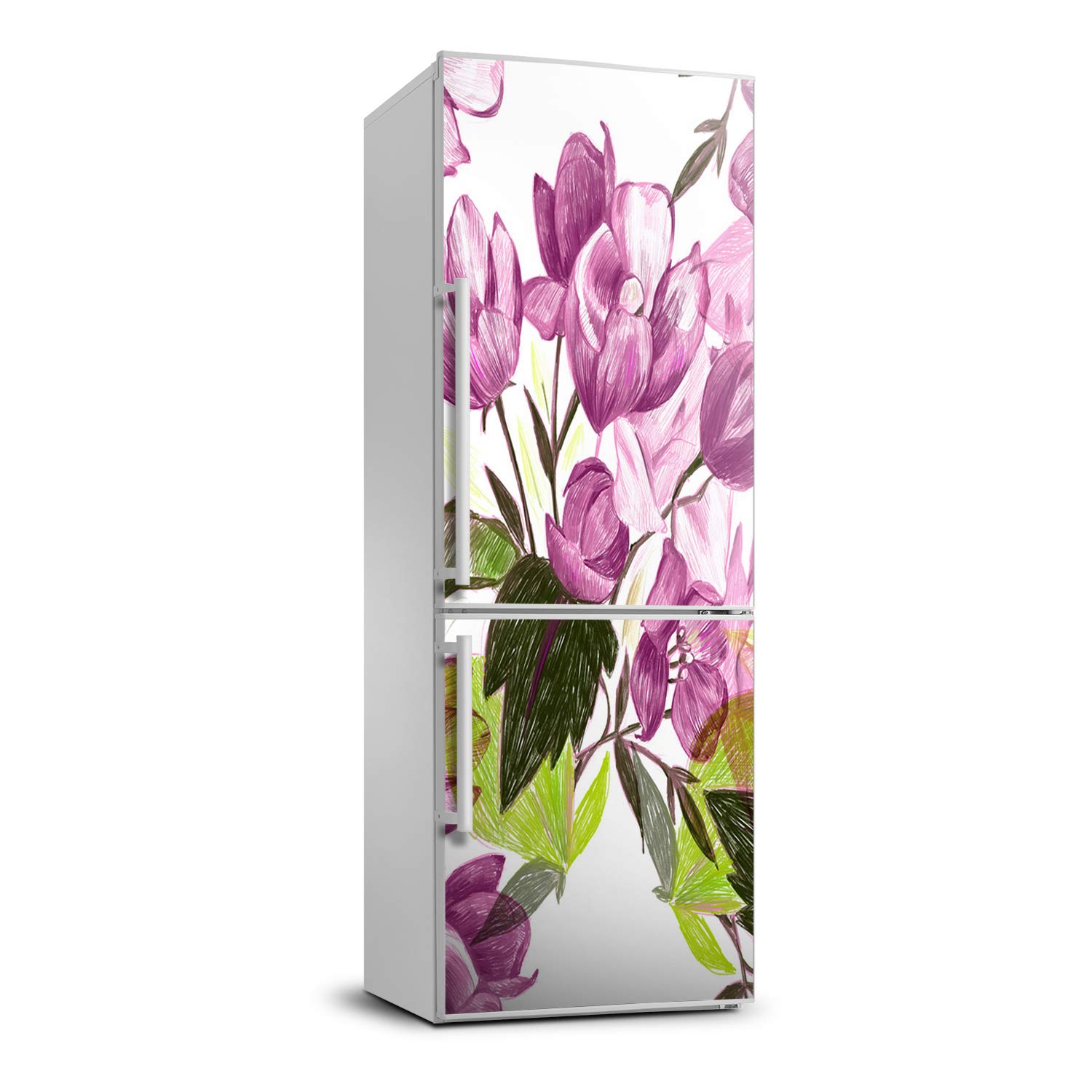 Cubierta del refrigerador Tulup para ocultar arañazos con diseño floral