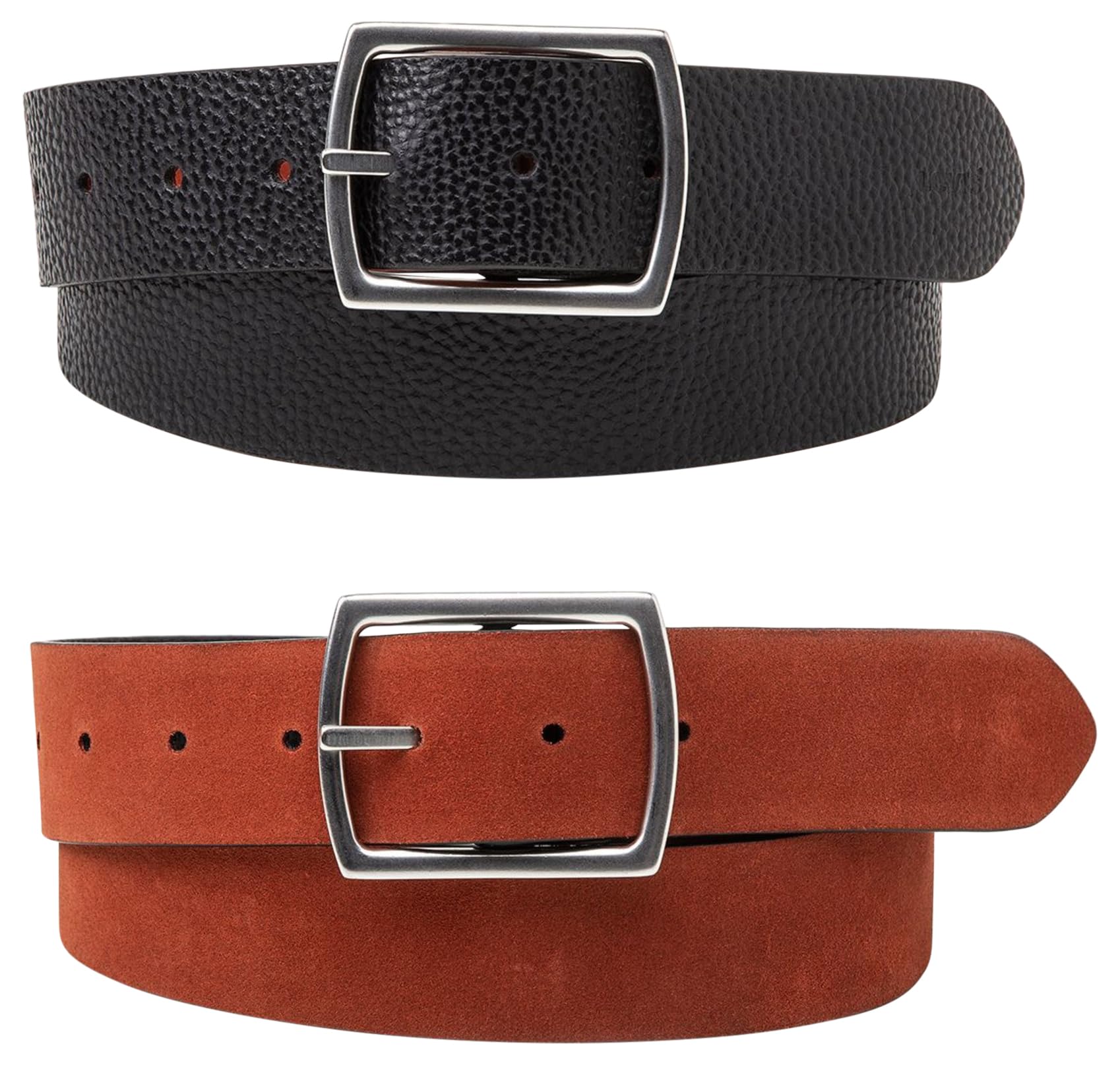 Levi's Mixed Material Center Bar Reversible Belts, Nero Regolare, Taglia Unica Unisex-Adulto