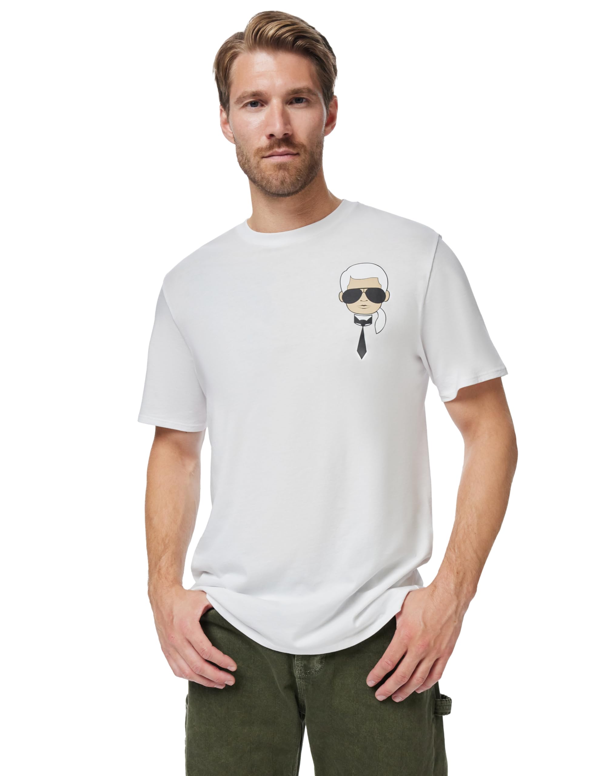 KARL LAGERFELD Men's Classic Karl Character Short Sleeve Crew Neck T-Shirt T-Shirt