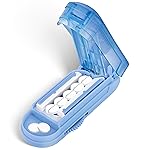 DUBSTAR Pill Cutter and Splitter for Small, Tiny, and Large Pills, Adjustable with Centering Device and Blade Guard (Blue)
