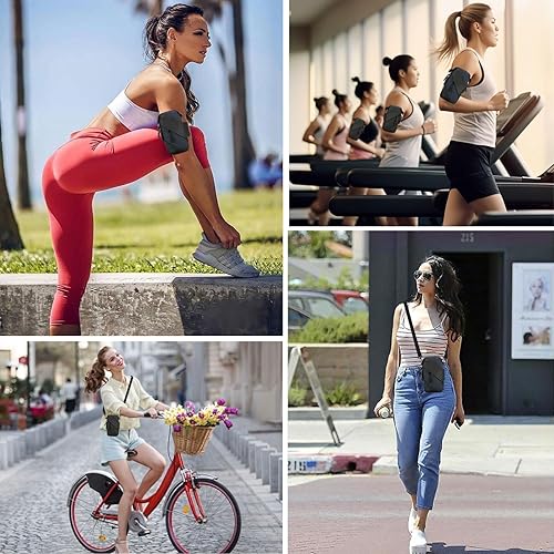 Miniatura 6 de Soporte de teléfono para brazalete de correr, bolsa cruzada pequeña con bandas para el brazo para mujeres, hombres y niños, se adapta a iPhone 15 14