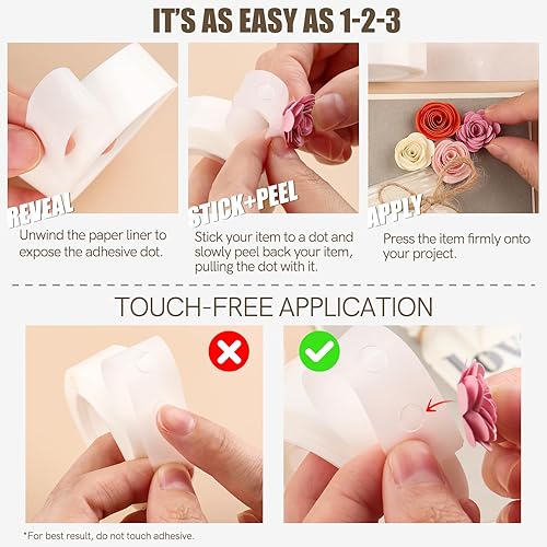 Miniatura 5 de Briartw 300 puntos adhesivos ultrafinos para manualidades, mini puntos de pegamento transparentes de 18 pulgadas (0.118 in), puntos adhesivos