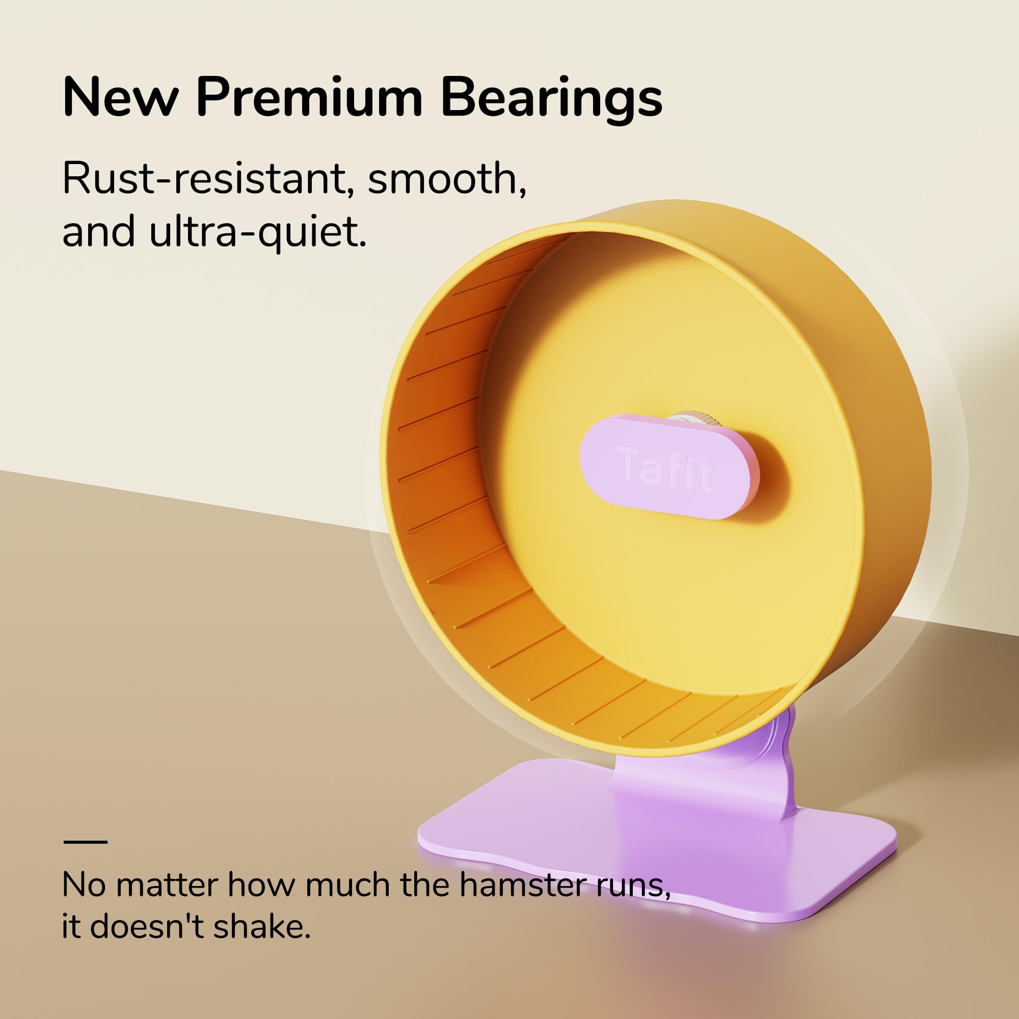 Silent Hamster Wheel 8.7 Inch Dual-Bearings Small Animals Quiet Running Exercise Wheels, Height Adjustable for Dwarf Hamsters, Gerbils, Mice, Hedgehog, or Other Small Pets,Raspberry Pink - image 3