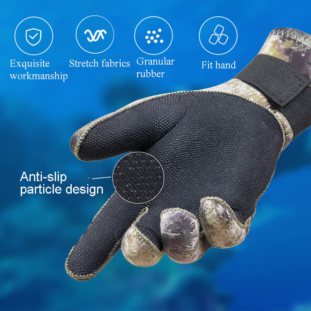 LANGWEI Guantes De Neopreno De 3 Mm, Guantes De Neopreno con Gránulos De Goma, Guantes De Buceo Térmicos Flexibles para Esnórquel, Remo, Surf, Kayak, Pesca