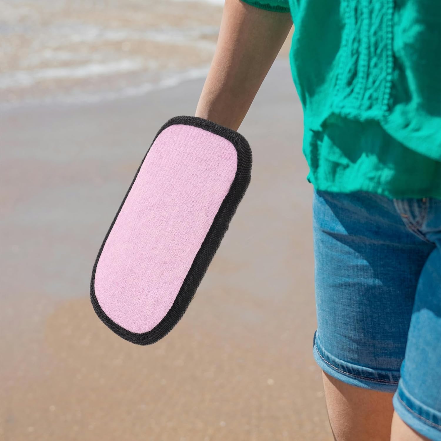 VALICLUD Beach Sand Wipe off Mitt Soft Towel Cleaner for Efficient Sand Removal from Skin for Volleyball Sandboxes Water Activities Washable Reusable
