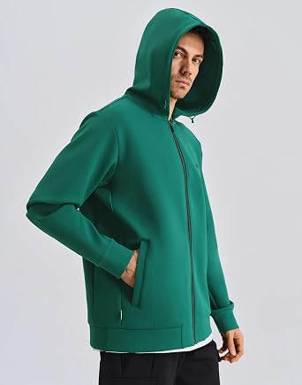 K-Swiss Men's Full Zip Hoodie - Drawstring Hoodies Pullover Sweatshirts Casual Loose Fit