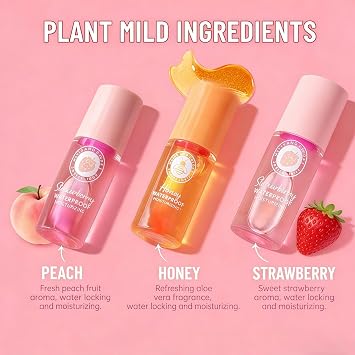 Lip Gloss Set, 7PC Magic Color Changing Lip Gloss, Long Lasting & Fruit Flavored Lip Balm Care Kit