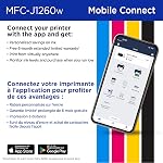 Brother MFC-J1260W Fonctionnez Smart Color Imprimante multifonctions sans fil, Scanner, Copieur de bureau d'intérieur, 150 Bac de feuille, 16 ppm Noir, 9 ppm Couleur w/LC501 Encre de démarrage (MFCJ1260W)