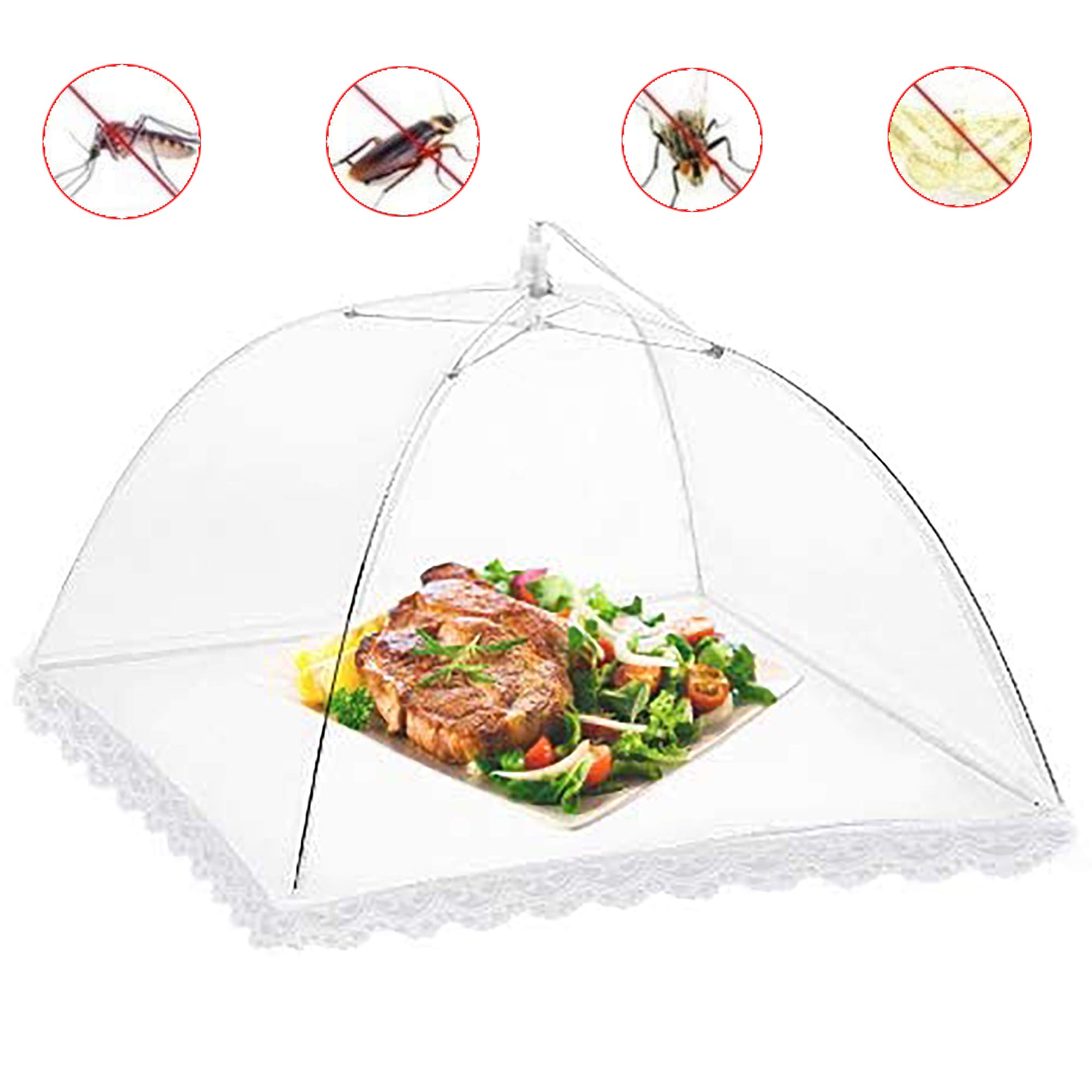 Cloche Alimentaire - 2 Pièces, Pliable, Maille, Anti-moucherons, Réutilisable, Fruits Et Légumes - Cloche Étiquette - Maison