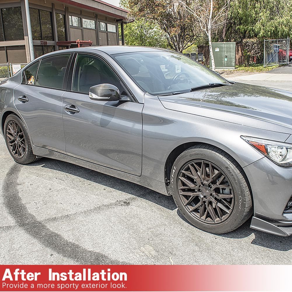 Real Carbon Fiber Mirror Caps for Infiniti Q50 Q50S Q60 Q70 QX30 2014-2022 Left & Right Rearview Mirror Caps Replacement 1 Pair