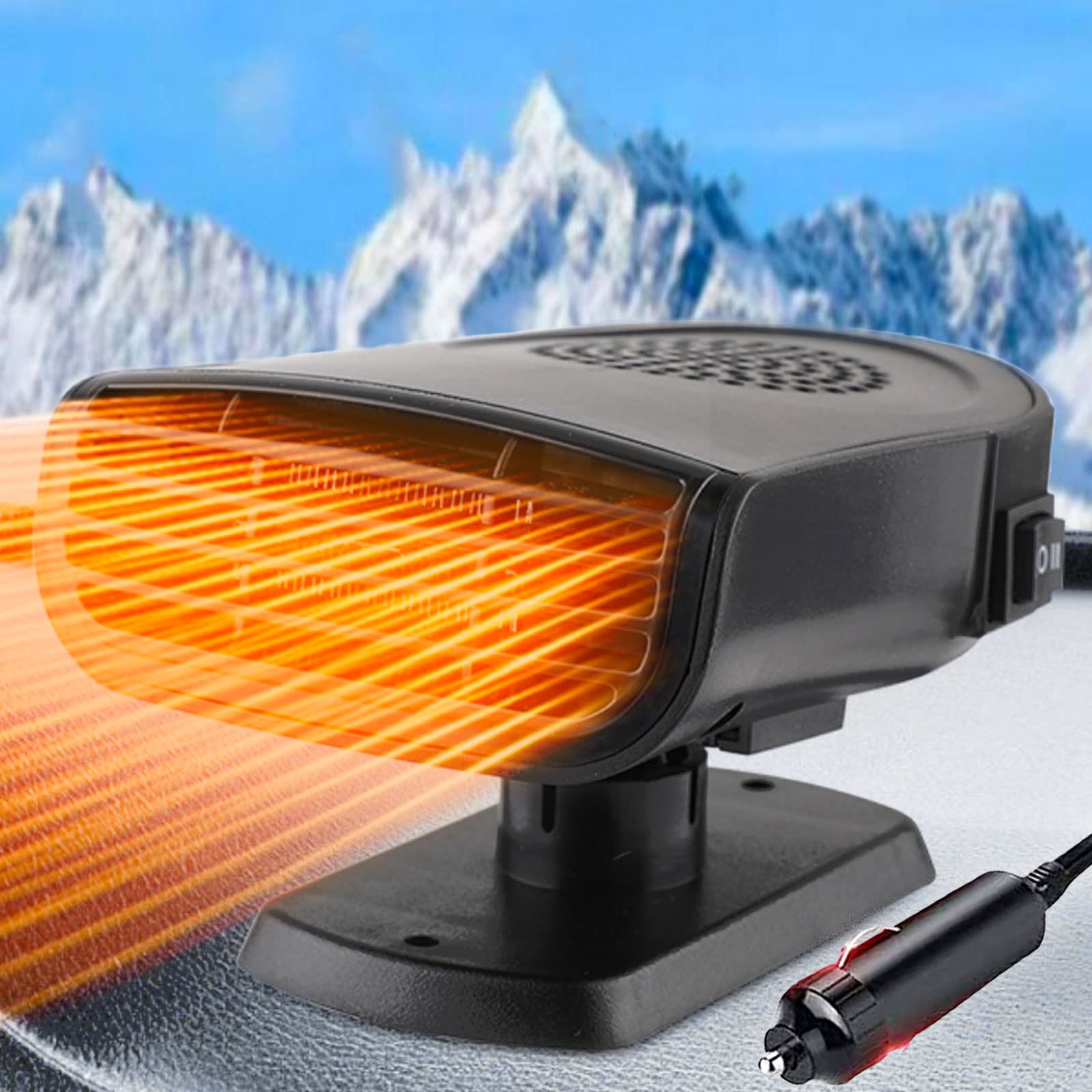 Amazon.com: Car Heater,12V 150W Portable Car Heater Defroster Fans, 2 in 1  Heating u0026 Cooling Fast Heating Defrost Defogger with Plug in Cigarette  Lighter, Window Defroster for Car, SUV, Jeeps, Trucks, Black :