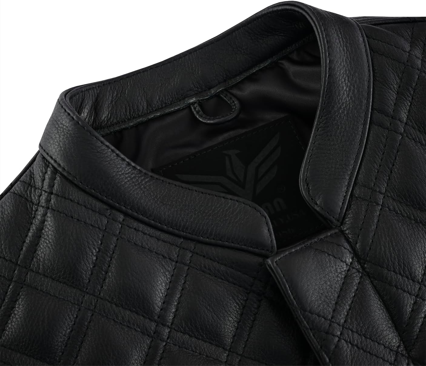 Mens Hybrid Motorcycle Full Grain Leather and Bull Denim Heavy Duty Vest - Image 4