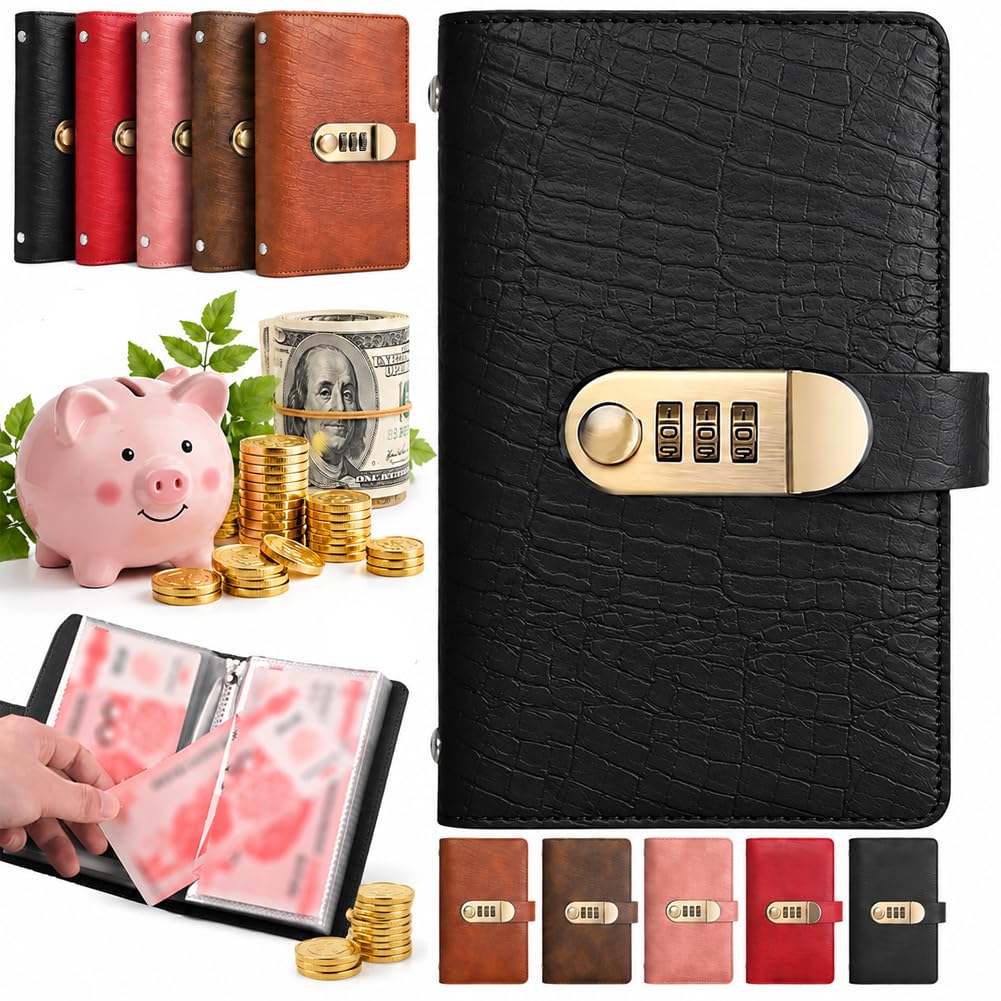 100 Envelopes Money Saving Challenge Book with Password Lock- Budget Binder