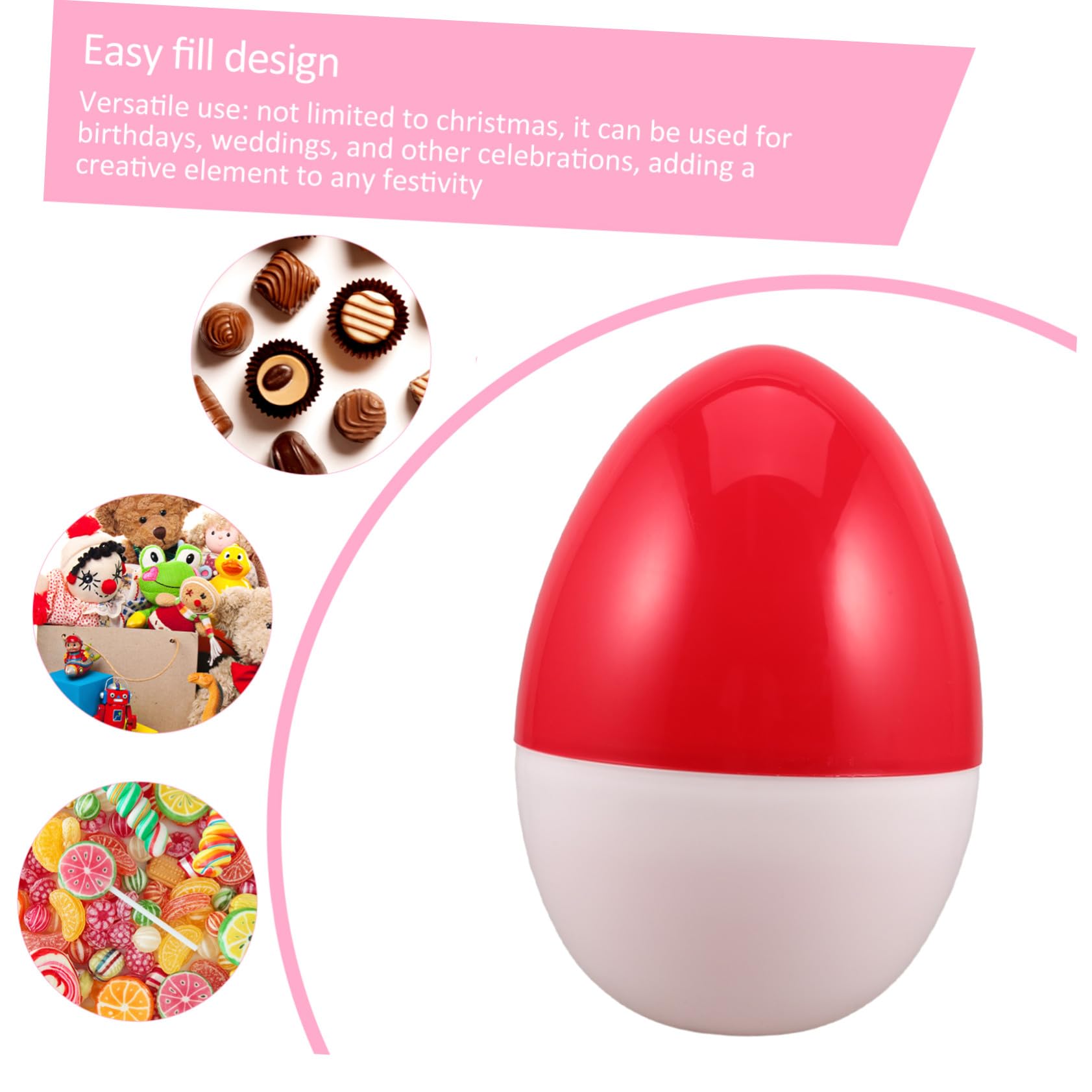 SHINEOFI Uovo di Pasqua in Riempibile Gigante Uovo Vuoto Fai da Te per Cestini e Bomboniere Pasquali Design Aperto Semplice da Riempire