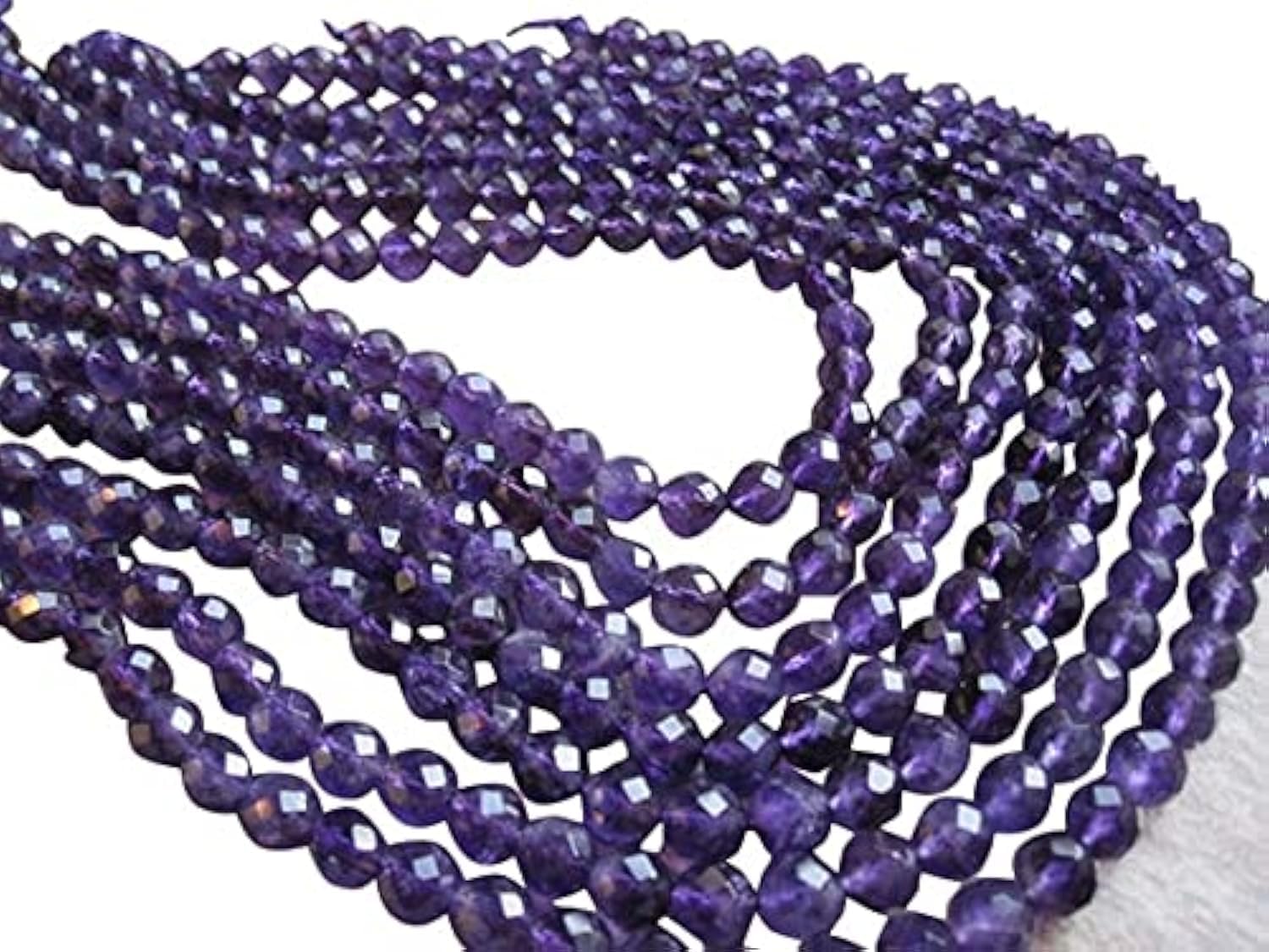 Perles d'améthyste véritable LKBEADS rondes facettées de 8.5mm pour bijoux haut de gamme
