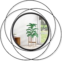 HLFMVWE Black Round Metal Wall Mirror 12 Inch - Decorative Iron Frame Circle Mirror for Living Room, Bedroom, Bathroom, Entryway